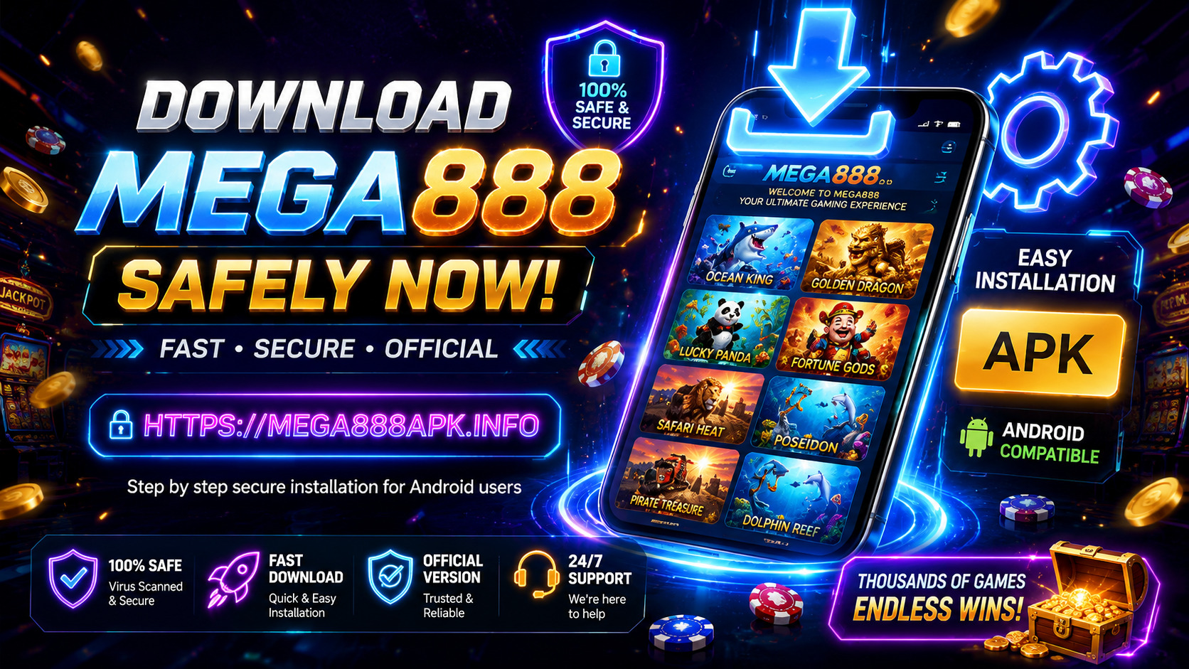 Download the official MEGA888 build safely